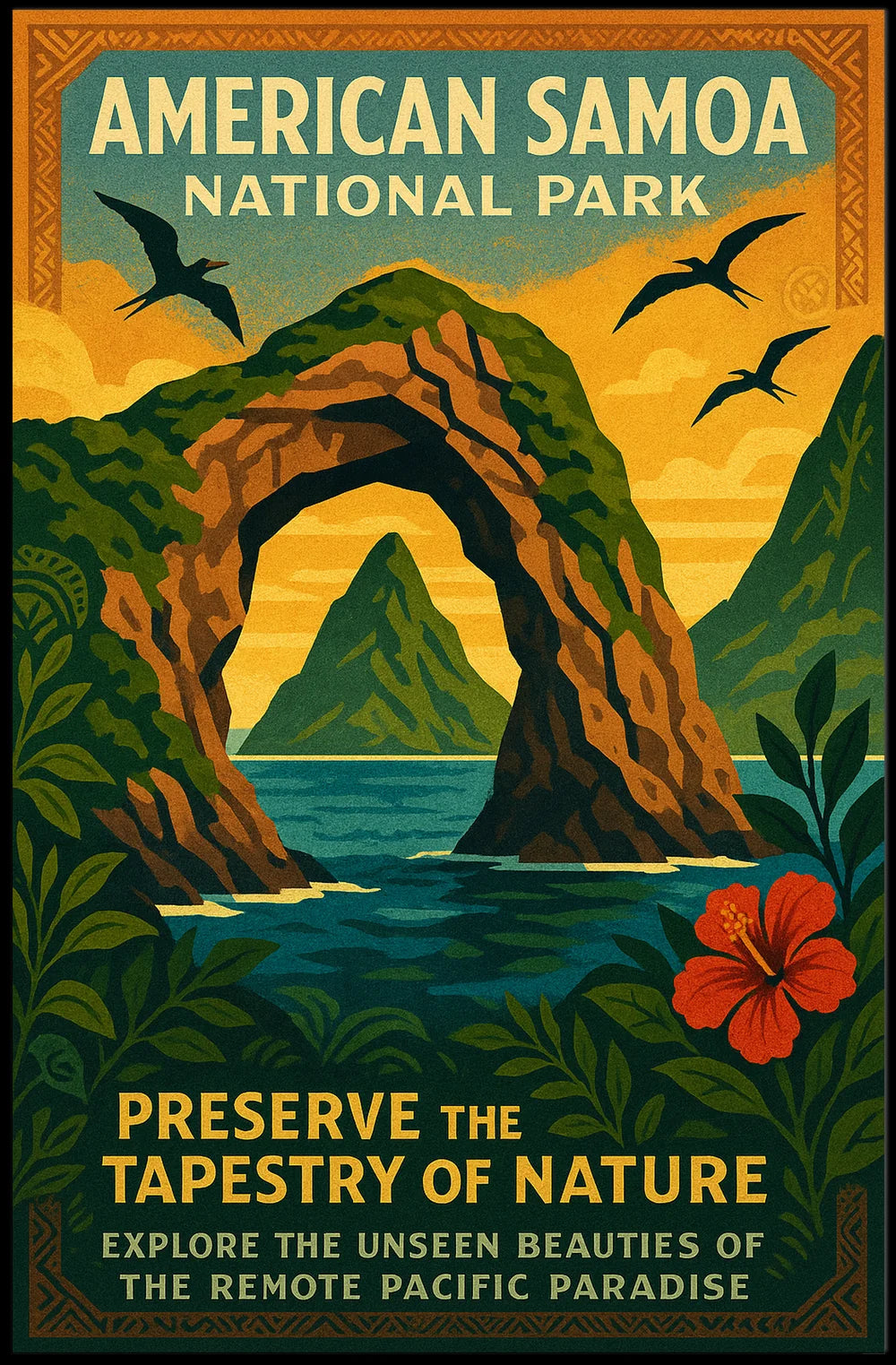 Explore the Unseen Pacific Paradise Travel Poster