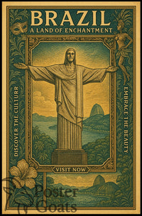 Brazilian Beauty: Christ the Redeemer Vintage Travel Poster