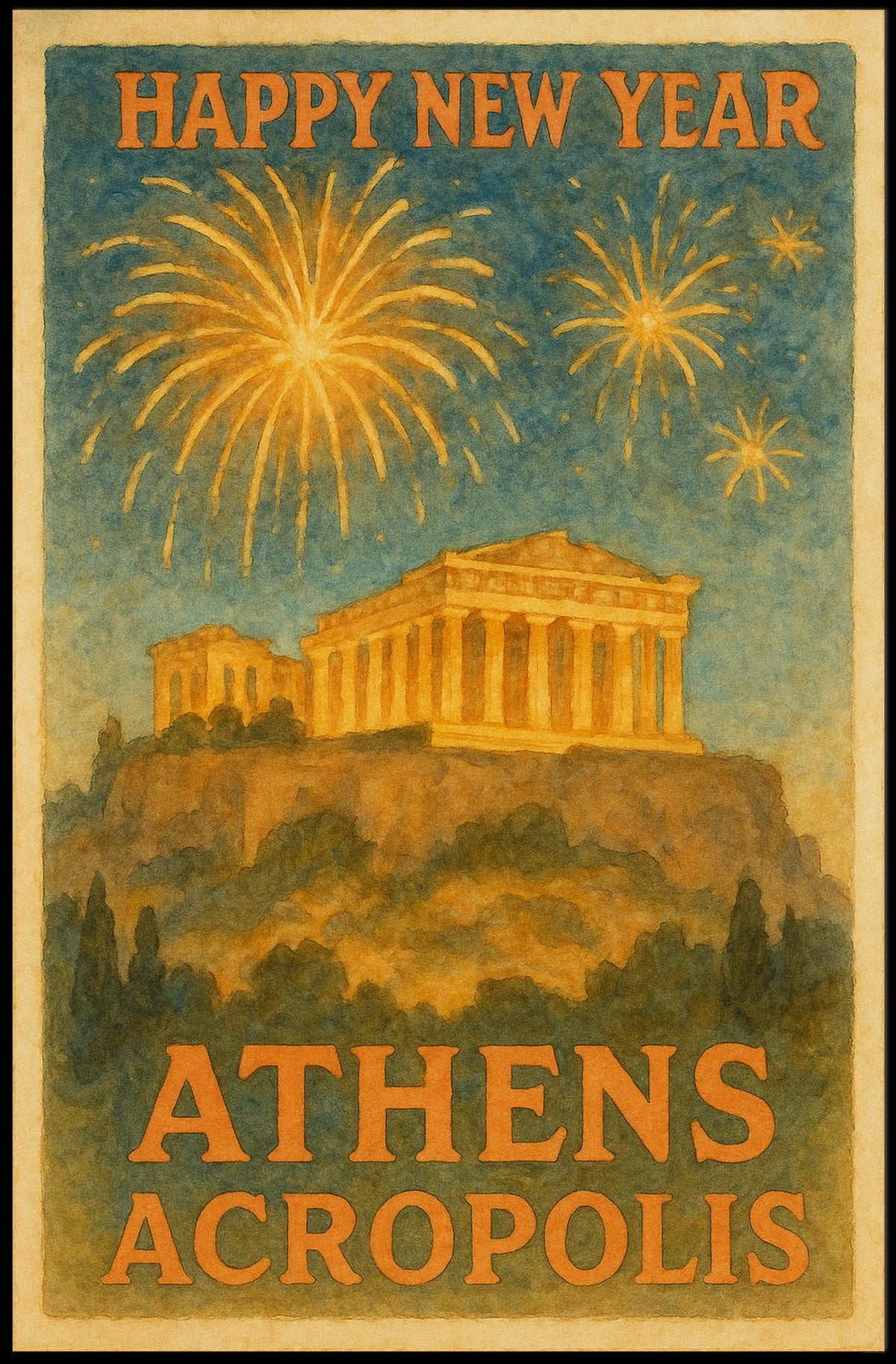 New Year's Celebration at the Parthenon Cultural Poster