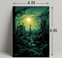Haunted Cemetery At Dusk Poster