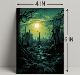 Haunted Cemetery At Dusk Poster