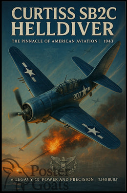 Curtiss SB2C Helldiver Vintage Warfare WWII Poster