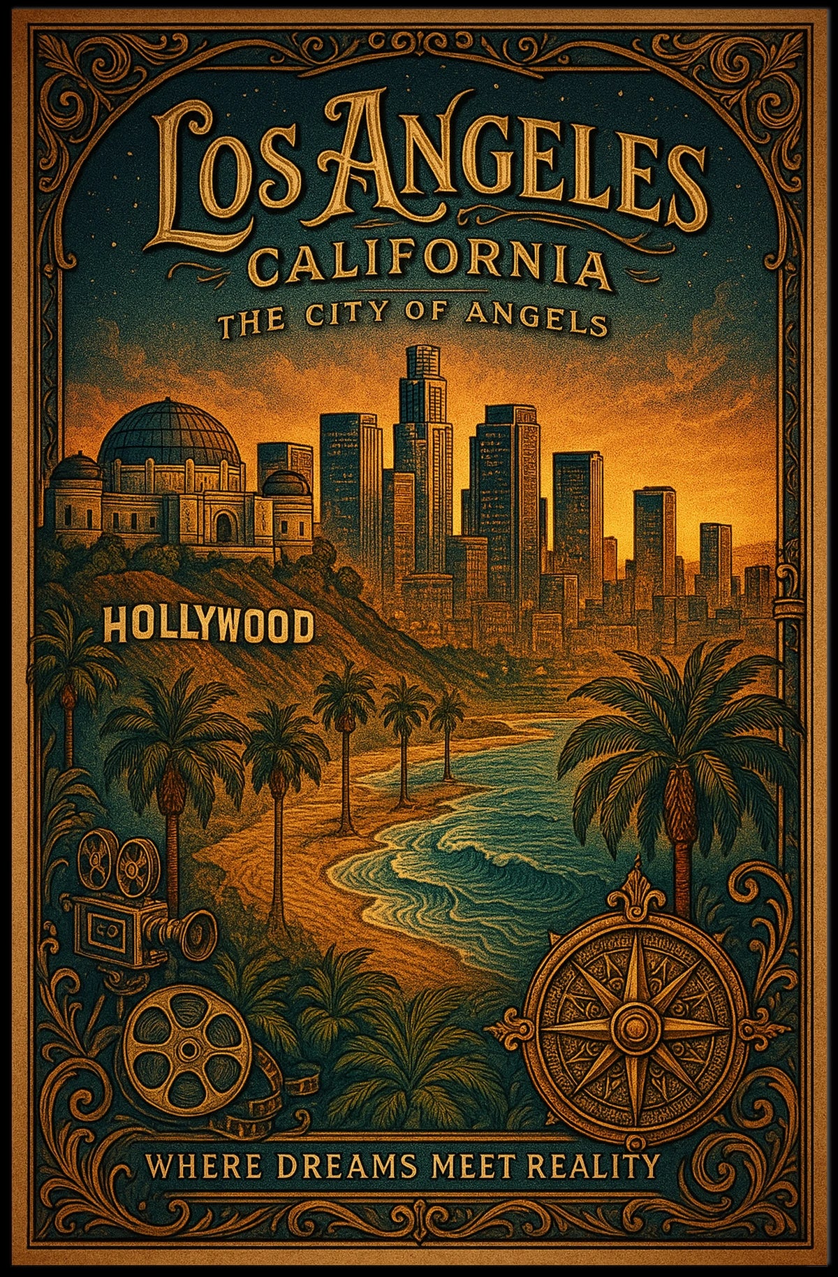 Los Angeles The City Of Angels Poster
