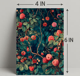 Vibrant Red Floral Scene Artistic Poster
