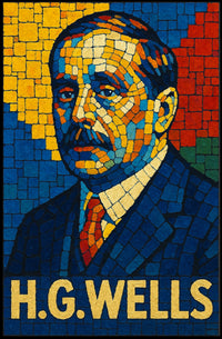 H.G. Wells Mosaic Portrait Poster