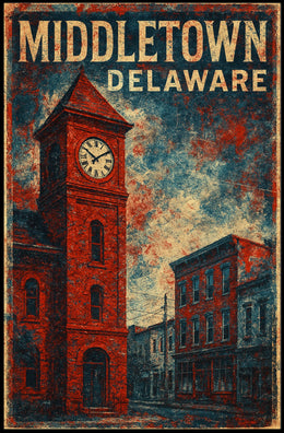 Middletown Delaware Vintage Wanderlust Travel Poster