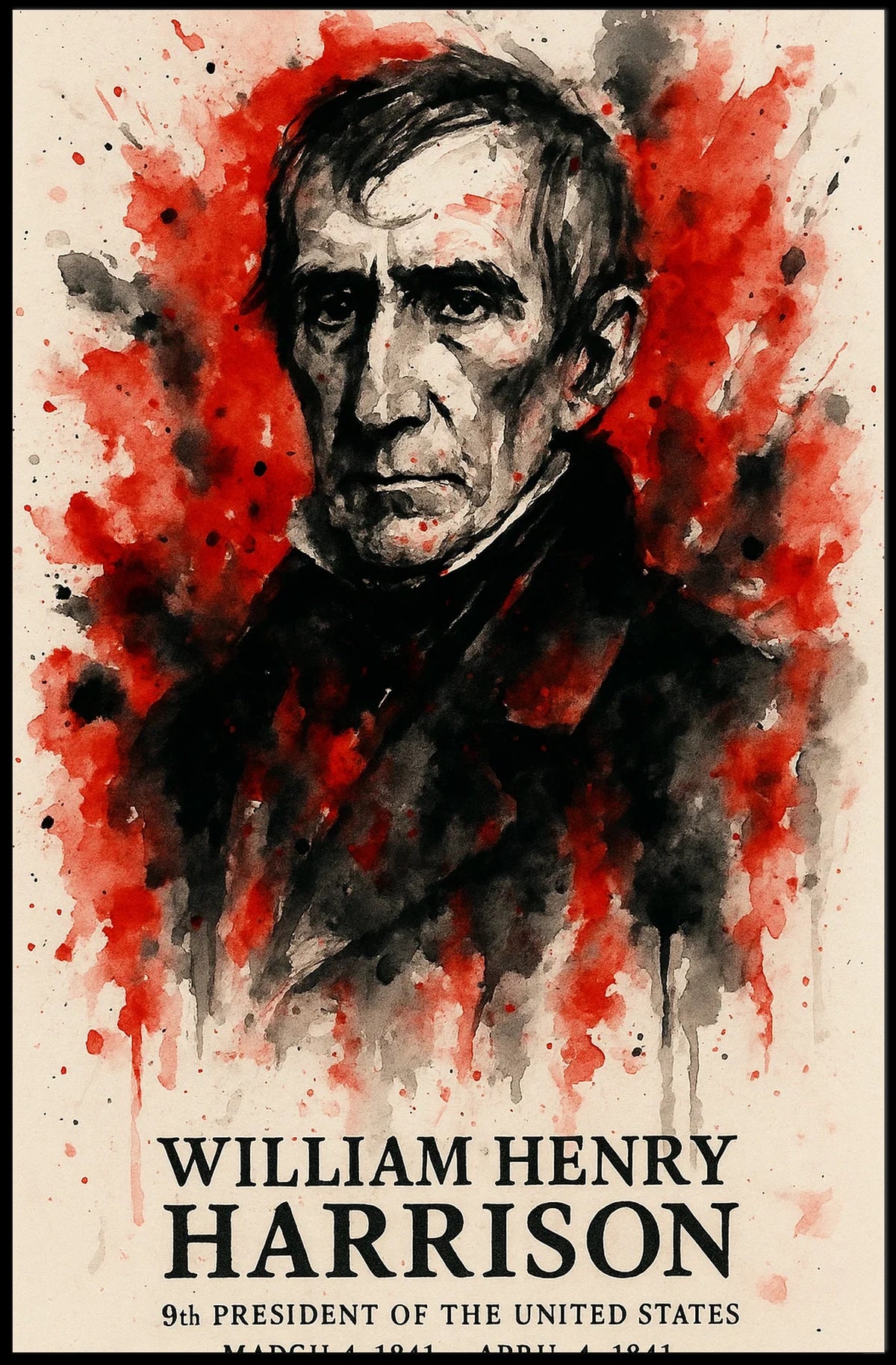 William Henry Harrison Historic 1841 Presidential Poster