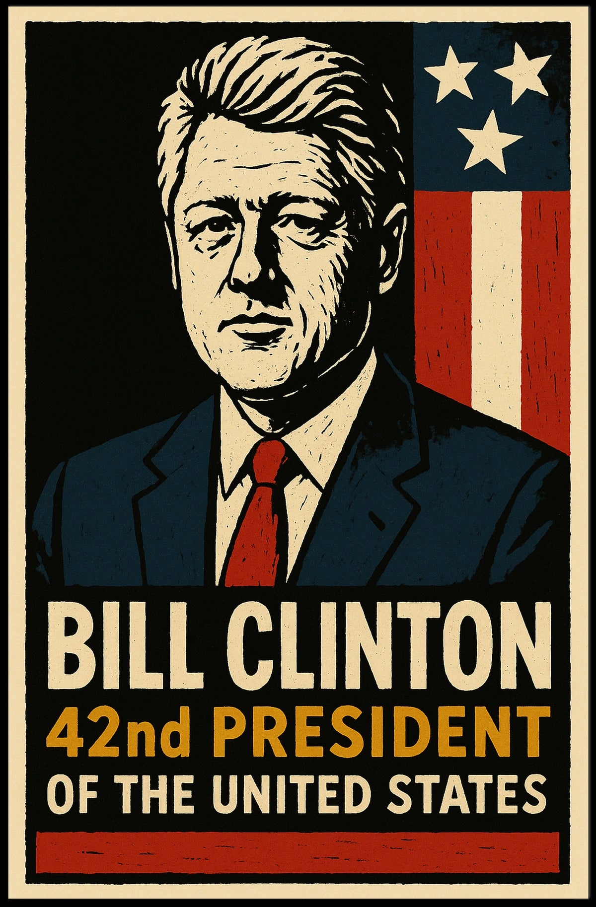 Bill Clinton 42nd President Poster