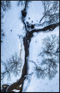 Winter Stream Aerial View Poster