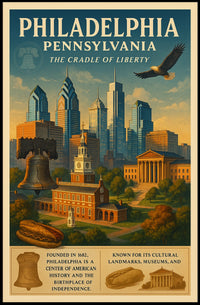 Philadelphia Heritage Vintage Poster: Liberty and Culture