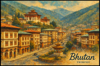 Bhutan Thimphu Wanderlust Travel Photography Poster
