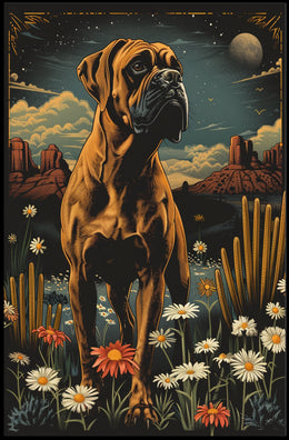 Majestic Canine In The Desert Night Poster