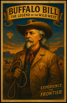 Buffalo Bill Wild West Legend Poster Vintage Wall Art