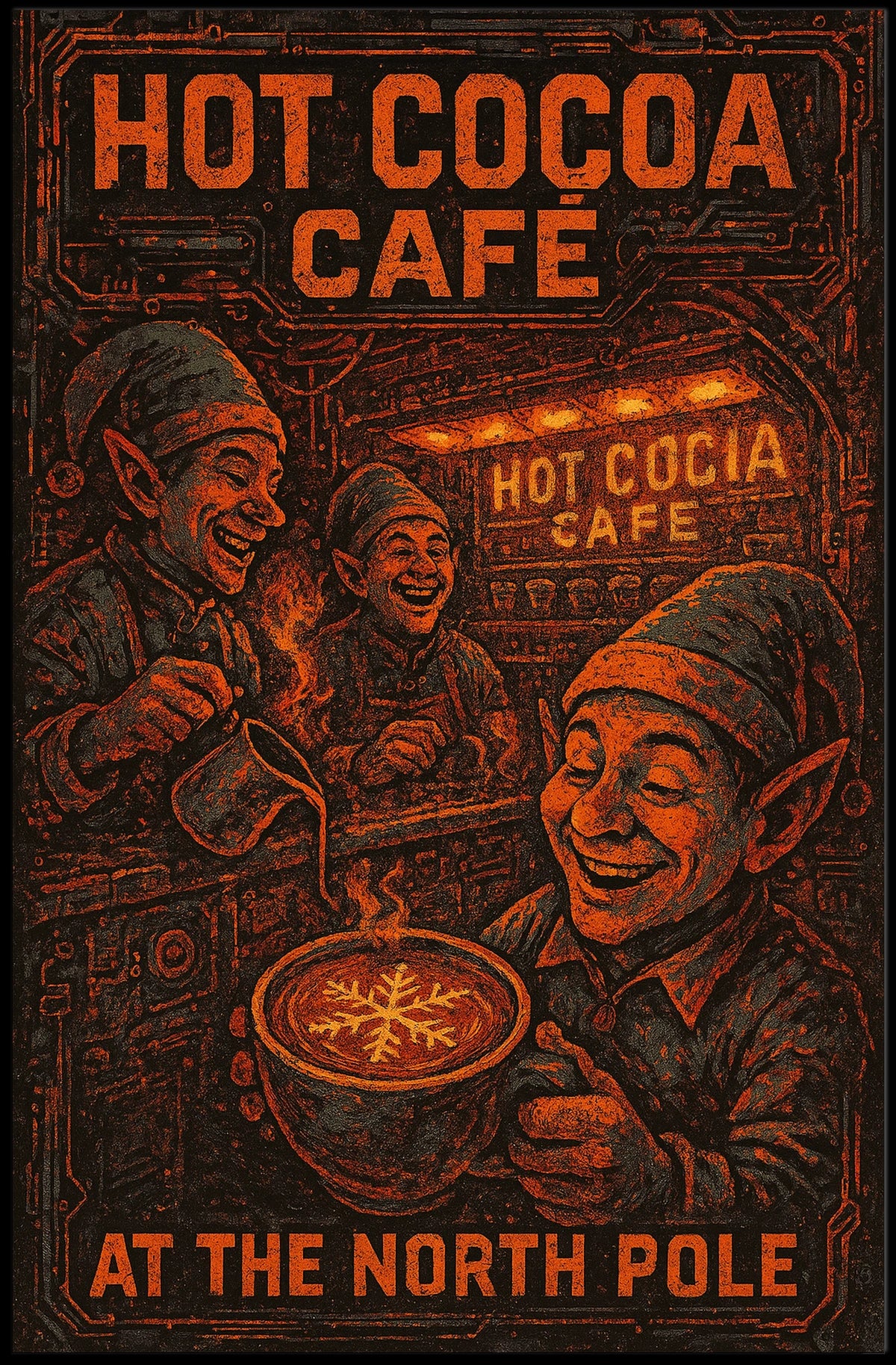 Hot Cocoa Café At The North Pole Poster