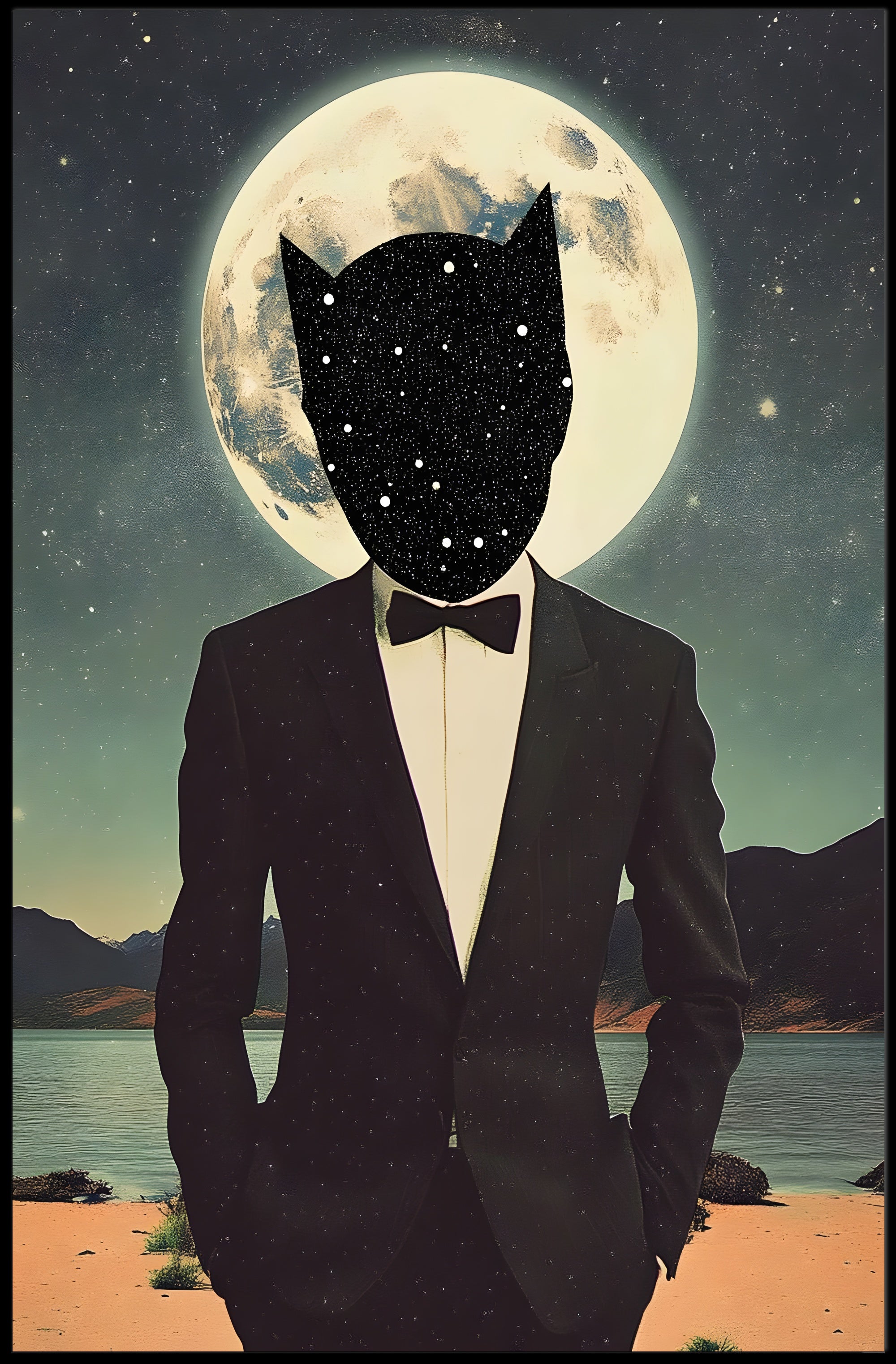 Cosmic Elegance Surreal Poster Print Wall Art