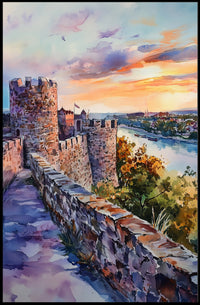 Serbia Belgrade Kalemegdan Fortress River View Poster