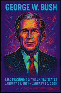 George W. Bush Neon Art Historical or Presidential Poster