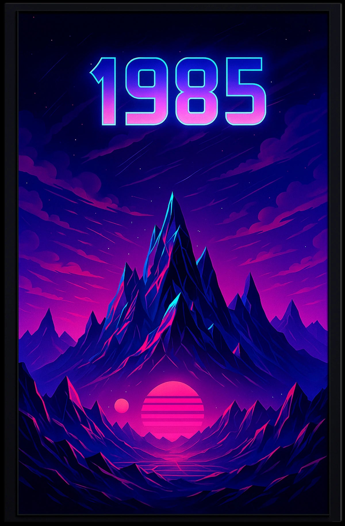 1985 Neon Synthwave Futuristic Sci-Fi Poster
