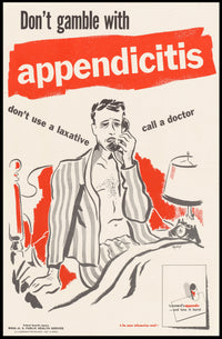 Appendicitis Health Warning Vintage Public Health Campaign Poster PosterGoat