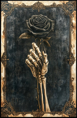 Gothic Romance Skeleton Hand Artistic, Pop Culture Poster