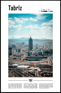 Tabriz Cityscape Urban Modernity Travel Poster PosterGoat