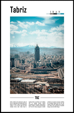Tabriz Cityscape Urban Modernity Travel Poster PosterGoat