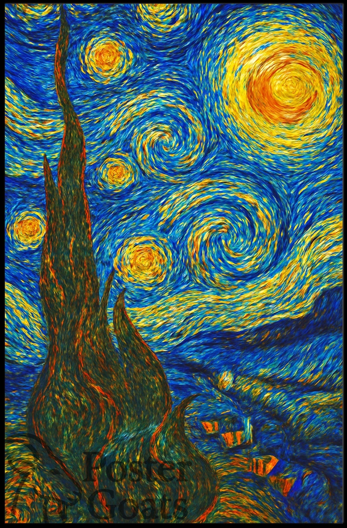 Starry Night Sky Art Print: Abstract or Artistic Poster