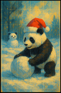Festive Panda In Winter Wonderland Poster