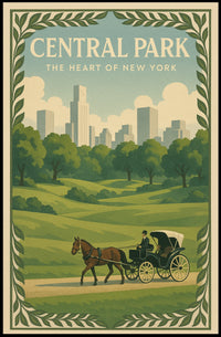 Central Park Nostalgia New York Travel Poster