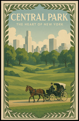 Central Park Nostalgia New York Travel Poster