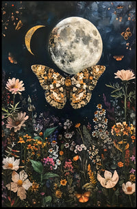 Moonlit Garden Dreamscape Fantasy Poster