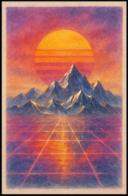 Futuristic Landscape Art: Retro-Futurism Sci-Fi Poster