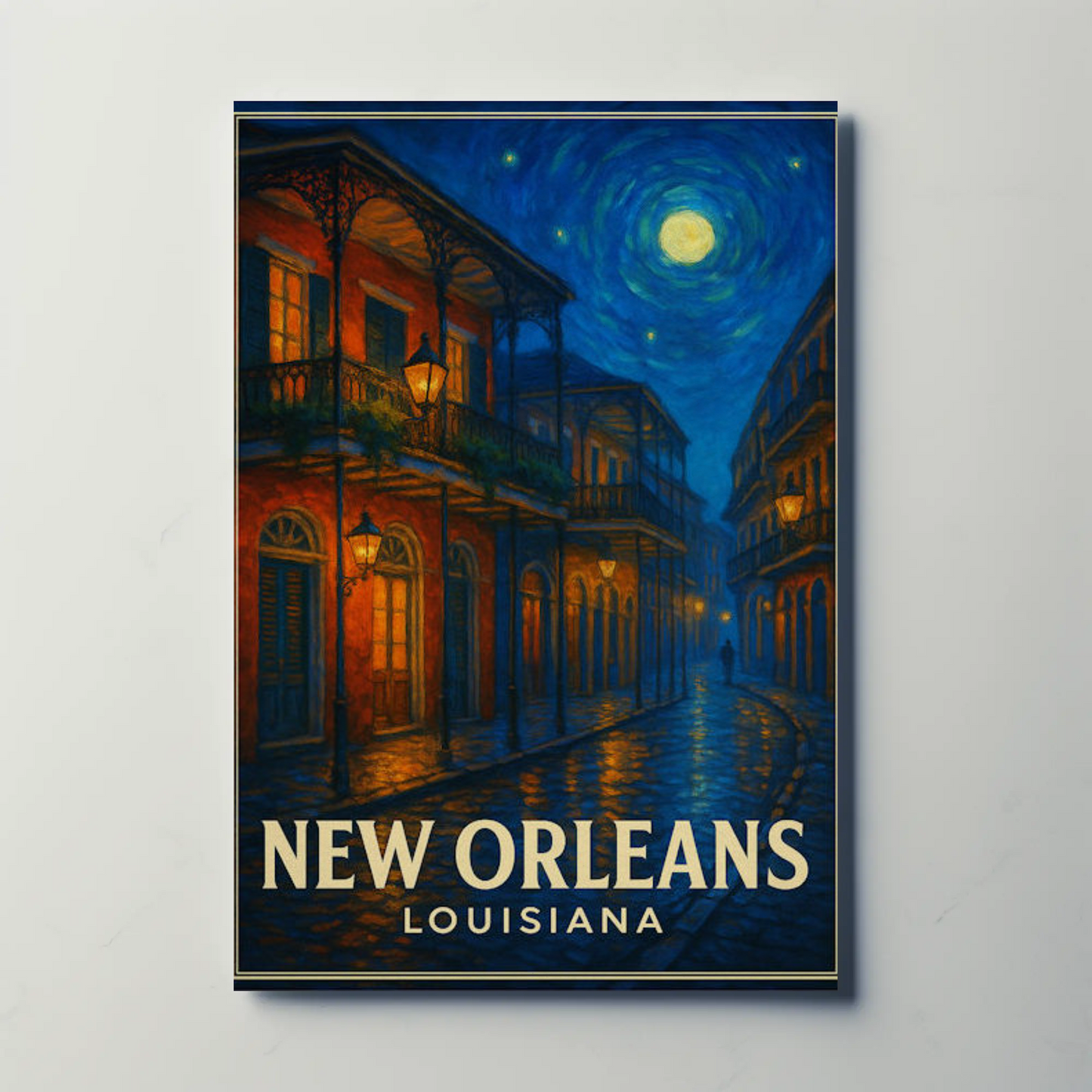 New Orleans Louisiana Starry Night French Quarter Travel Poster