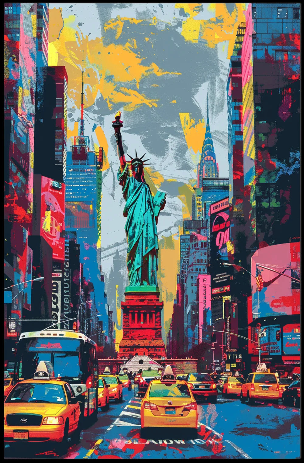 Surreal New York City Pop Art Poster Print