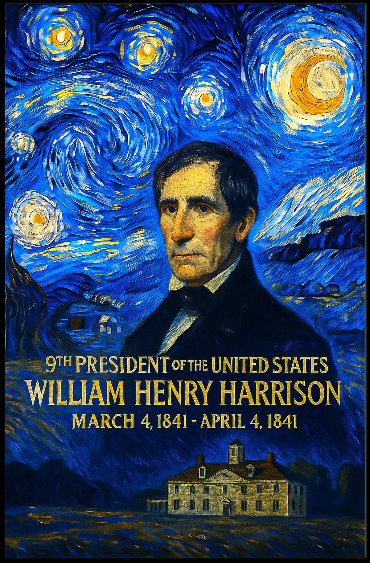 William Henry Harrison 9th President of the United States Presidential Masterpiece Series Poster