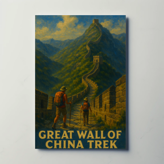 Great Wall of China Trek Hiking Historic Adventure Poster