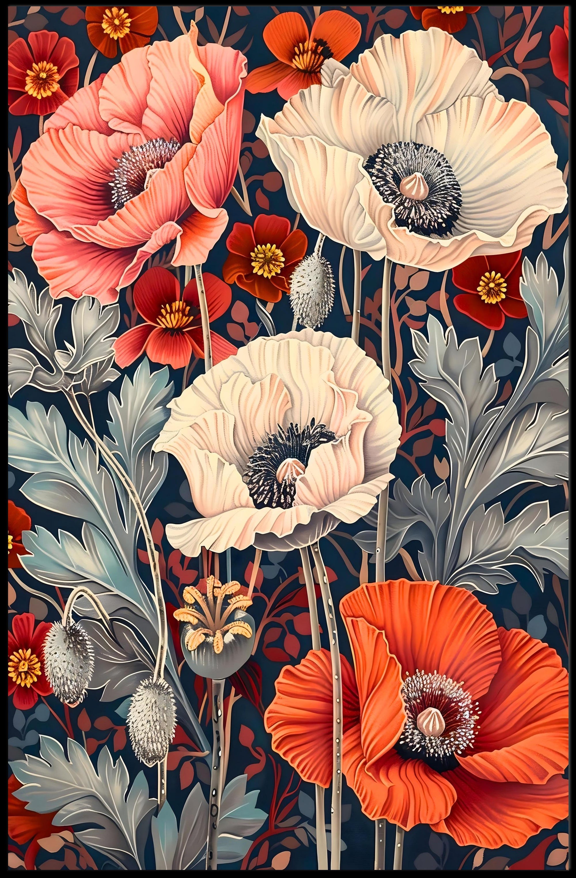 Vibrant Floral Symphony Wall Art Print