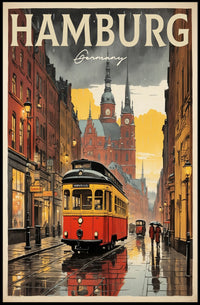 Hamburg Vintage Travel Poster