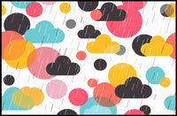 Vibrant Abstract Circles and Clouds Art Poster