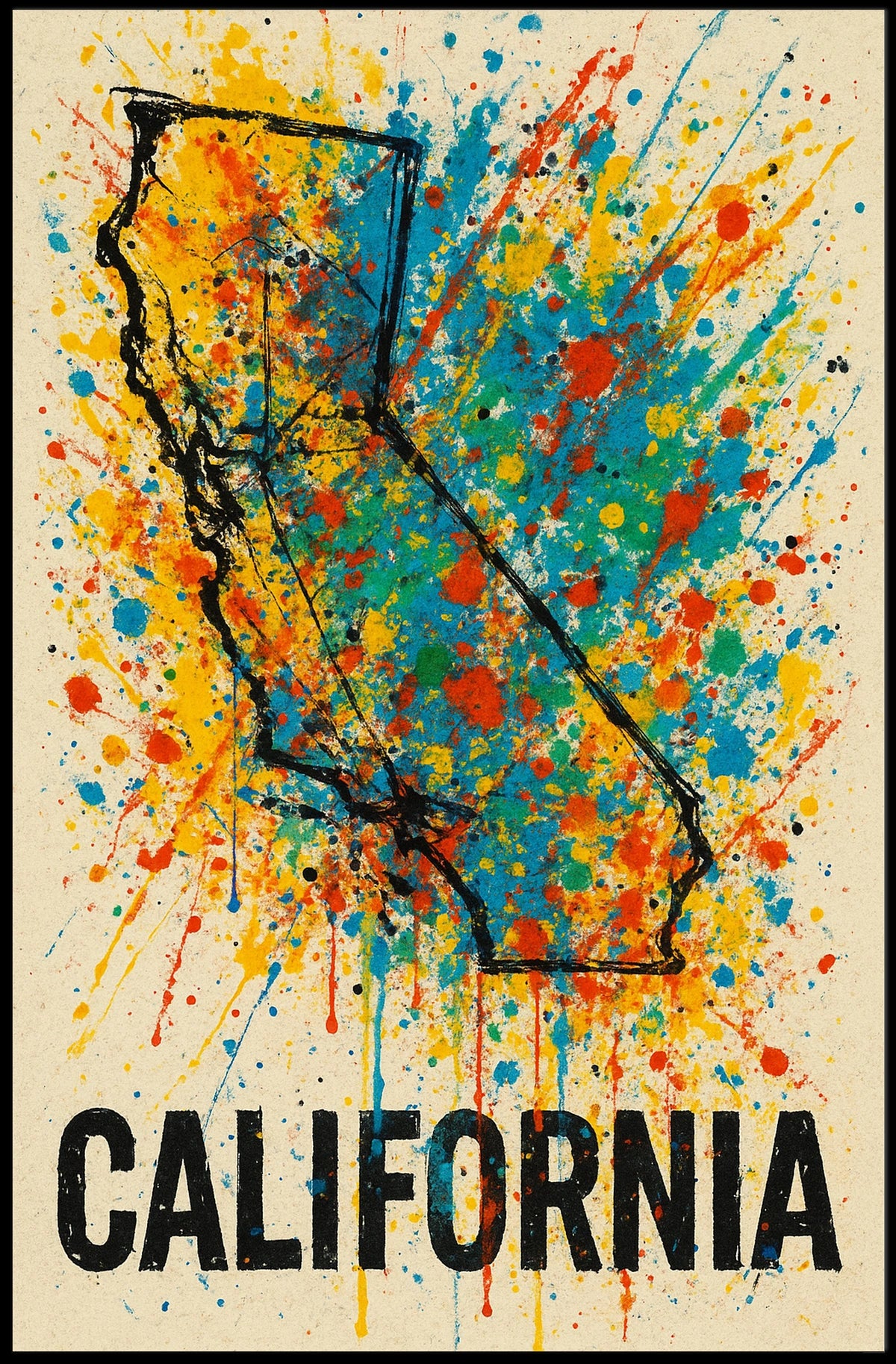 California Splash Art Poster
