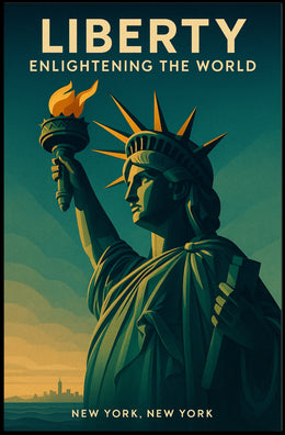 Statue of Liberty Sunrise Patriotic Poster