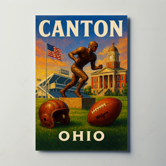 Canton Ohio Football Heritage Hall Travel Poster