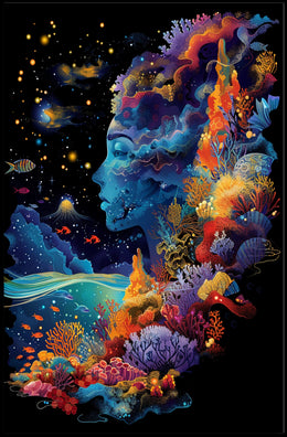 Surreal Cosmic Underwater Artistry Abstract, Artistic, or Pop Culture Poster