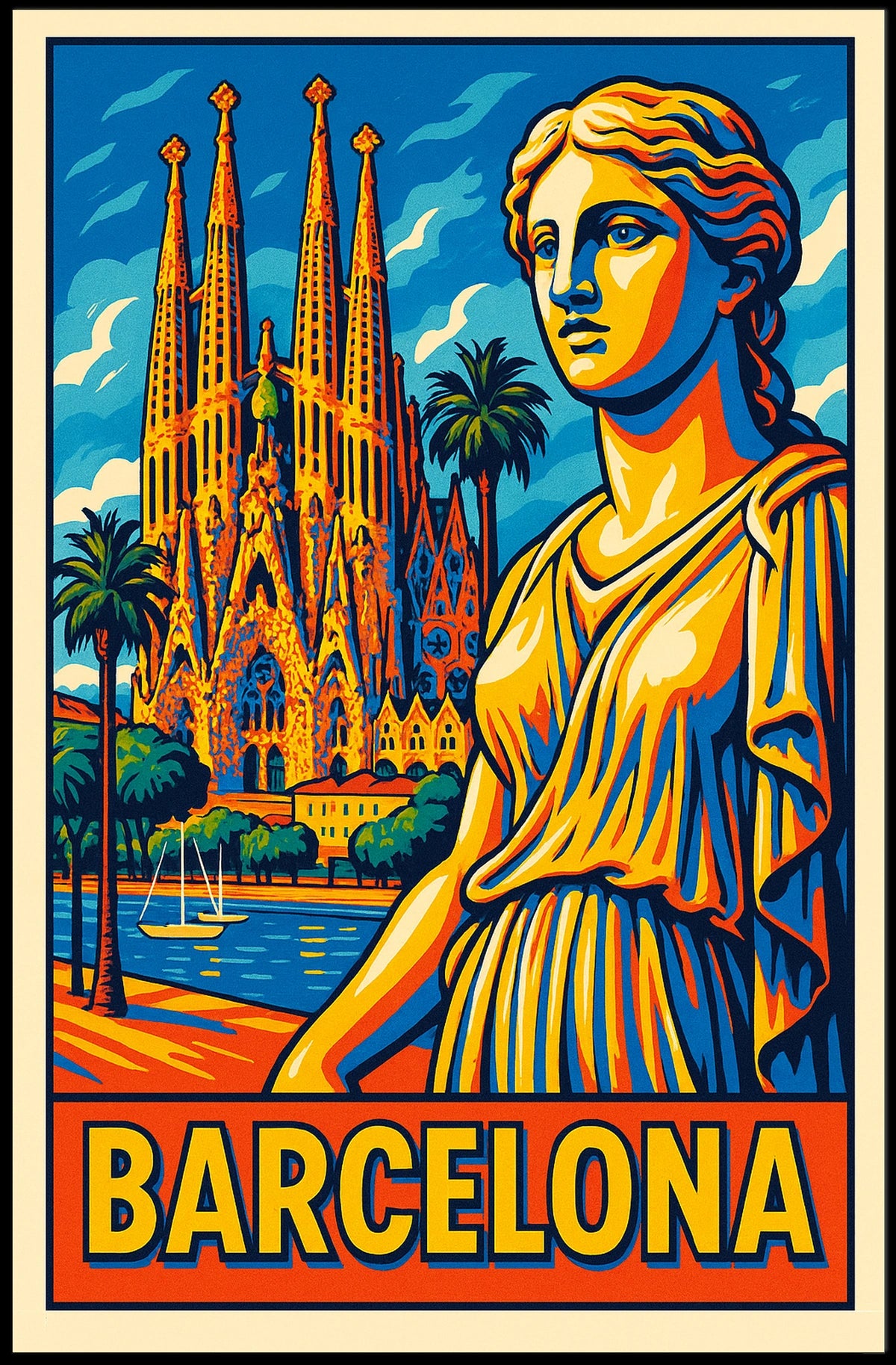 Barcelona Vibrant Cityscape Poster