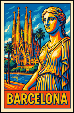 Barcelona Vibrant Cityscape Poster