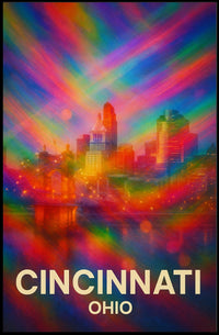 Vibrant Cincinnati Pop Art Wanderlust Poster