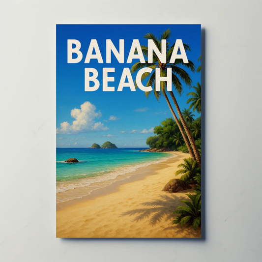 Banana Beach Tropical Paradise Poster Travel Poster