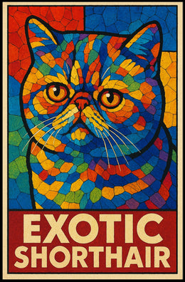 Exotic Shorthair Cat Art Poster