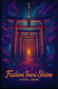 Fushimi Inari Shrine: Enchanted Pathway Fantasy Poster