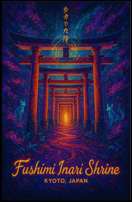 Fushimi Inari Shrine: Enchanted Pathway Fantasy Poster